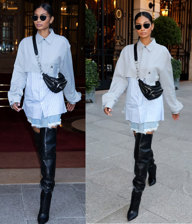 Chanel Iman wears Oliver Peoples Floriana at Paris Fashion Week